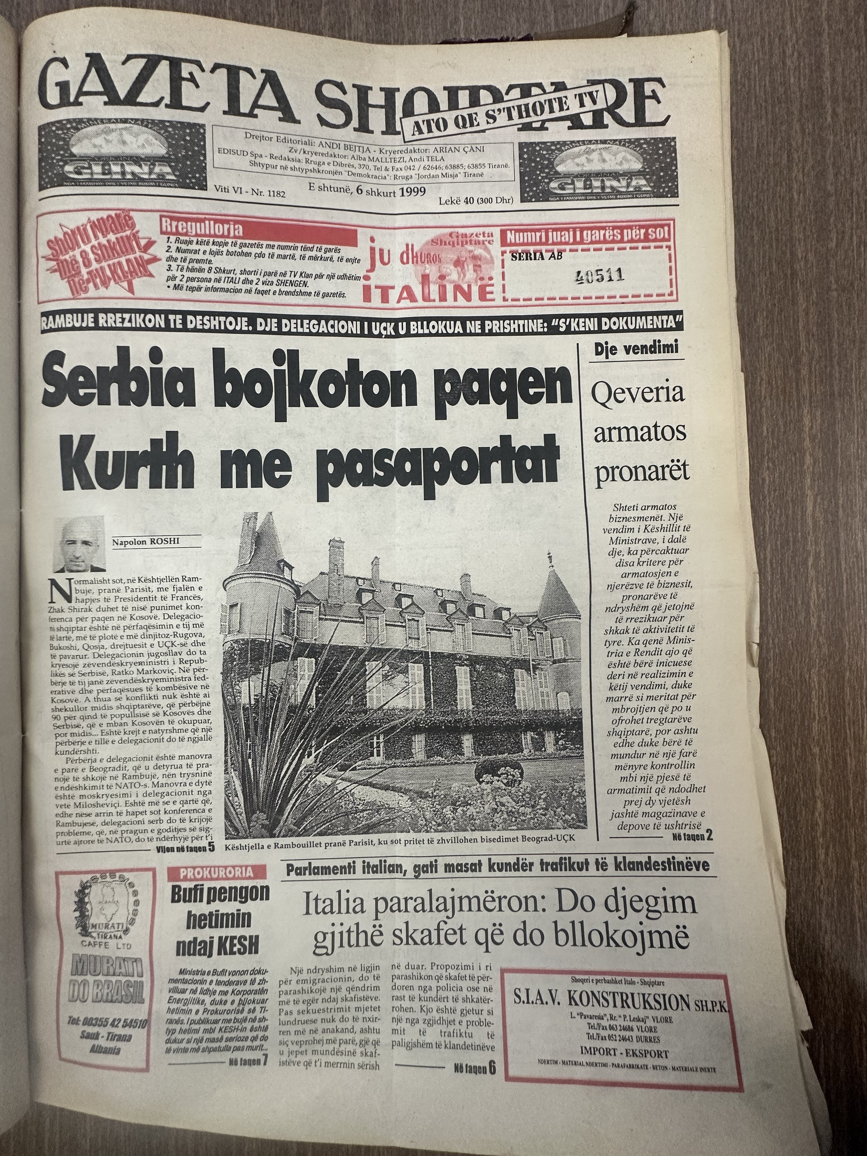 Gazeta Shqiptare 1999-02-06